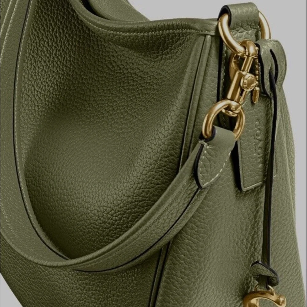 Coach Olive Green Leather Shoulder Bag - Picture 2 of 5